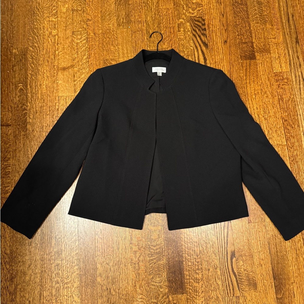 Tahari ASL Mandarin Collar Blazer Suit Jacket